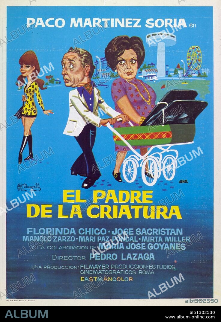 Poster de EL PADRE DE LA CRIATURA, 1972, dirigida por PEDRO LAZAGA. Copyright ESTUDIOS CINEMATOGRAFICOS ROMA.