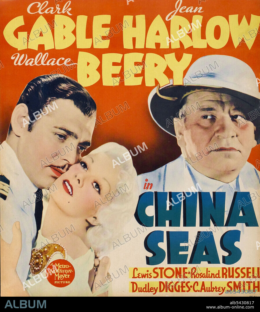CLARK GABLE, JEAN HARLOW y WALLACE BEERY en LOS MARES DE CHINA, 1935 (CHINA SEAS), dirigida por TAY GARNETT. Copyright M.G.M.