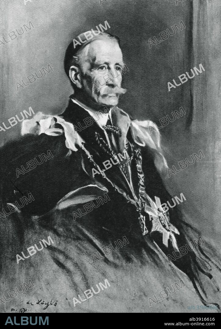 Claude George Bowes-Lyon, 14th Earl of Strathmore and Kinghorne, 1937. The Earl of Strathmore and Kinghorne (1855-1944) was the father of Lady Elizabeth Bowes-Lyon, Queen Consort of King George VI. An illustration from the Illustrated London News: Coronation Record Number, (London, 1937).