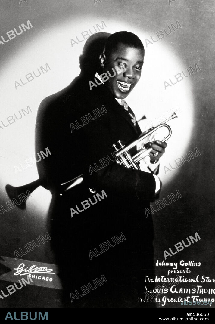 Louis Armstrong, trompetista y cantante estadounidense de jazz.