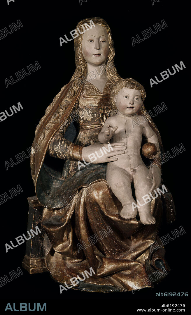 FELIPE BIGARNY (1475/1543). VIRGEN CON NIÑO - SIGLO XVI - MADERA POLICROMADA Y DORADA - RENACIMIENTO ESPAÑOL - 76,5 cm.