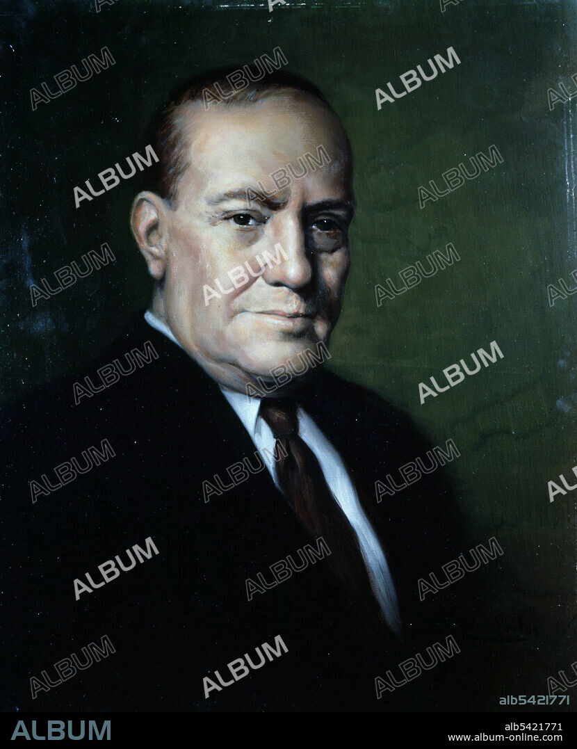 MARTIN SANTOS (S. XX). MACHADO , MANUEL. POETA Y DRAMATURGO ESPAÑOL .SEVILLA 1874-1947. OLEO DE MARTIN SANTOS. ATENEO DE MADRID.