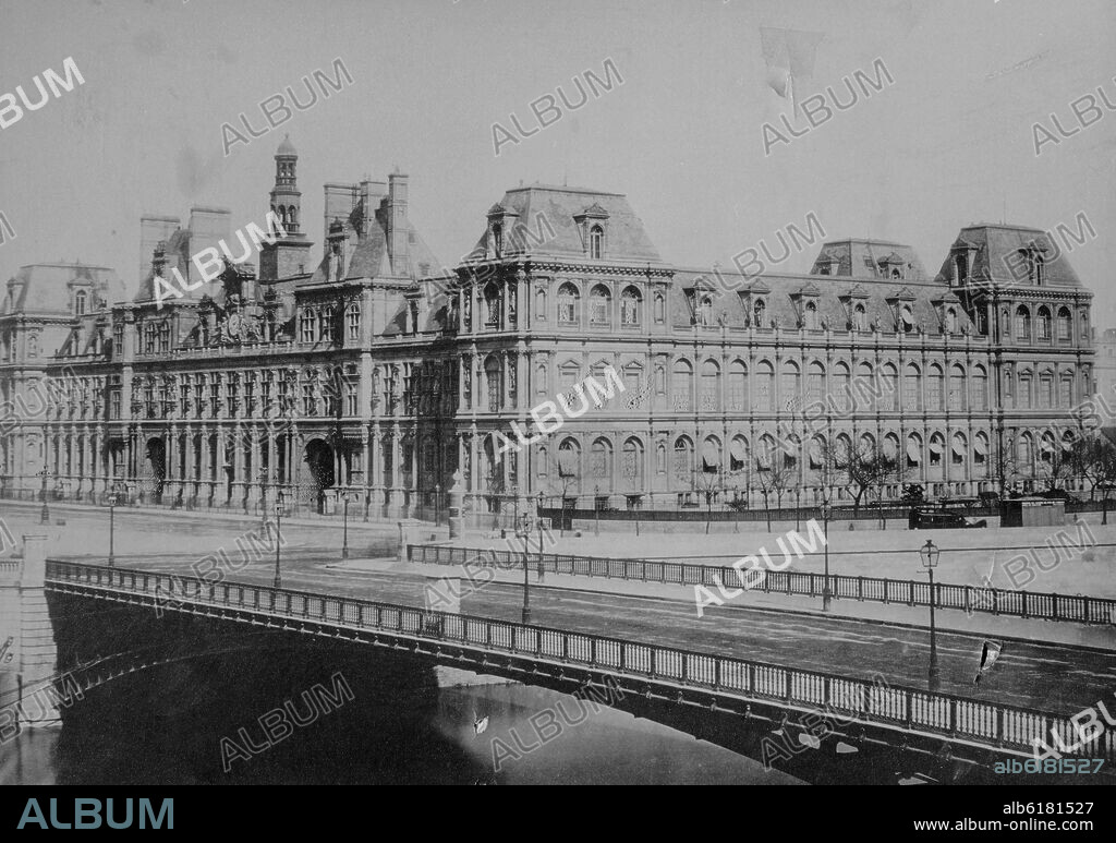 DIAPHANORAMA SIN ILUMINAR - AYUNTAMIENTO DE PARIS EN 1871.