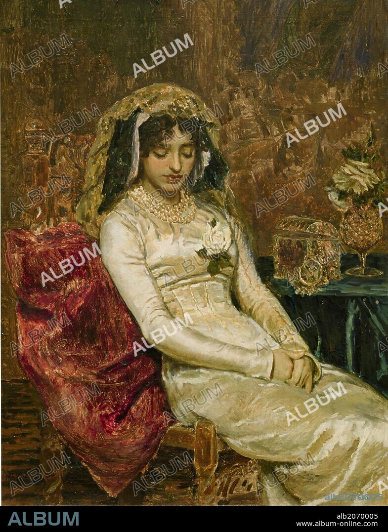 ANTONIO MUÑOZ DEGRAIN. Antonio Muñoz Degrain / 'Before the Wedding', 1882, Spanish School, Oil on canvas, 119 cm x 93 cm, P03779.