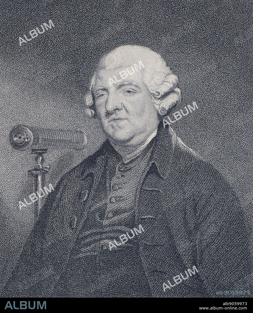 Peter Dollond (1720-1820) English optician, eldest son of John Dollond. Optical instrument designer and maker who worked with his father and nephew in London. Credited with invention of the triple achromatic lens. Dollond telescopes were used by Captain James Cook (1769) for observing the Transit of Venus, and by Lord Nelson. Engraving after the paintig hy J Hoppner, published 1820.