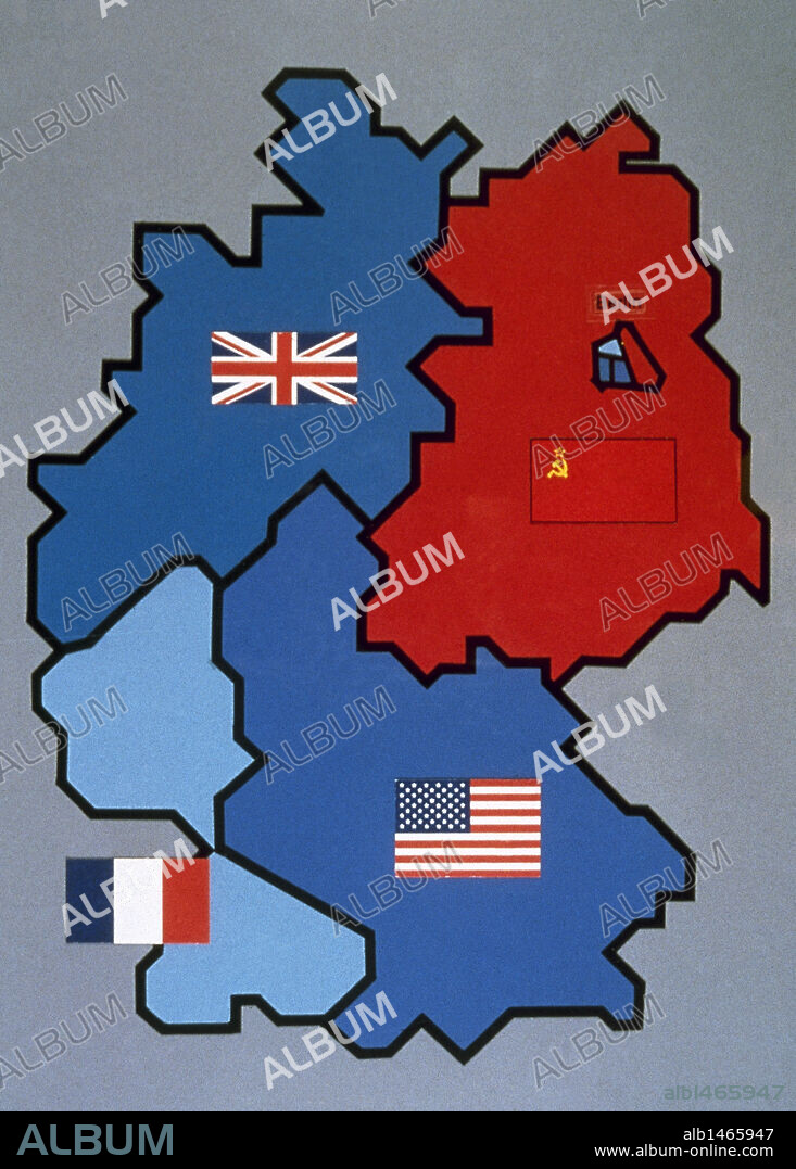 Map of Allied-occupied Germany. 1945-1949.