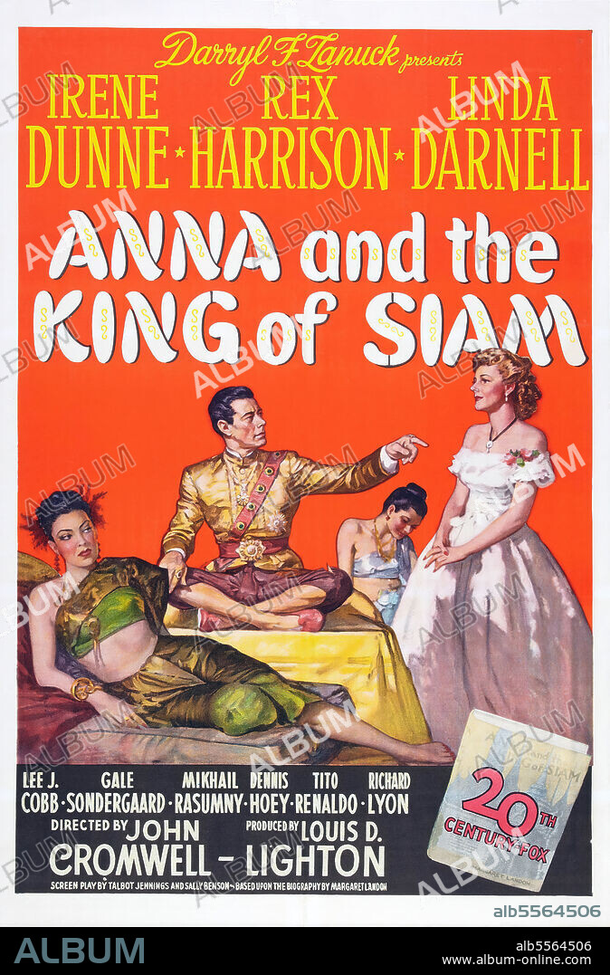 IRENE DUNNE, LINDA DARNELL y REX HARRISON en ANA Y EL REY DE SIAM, 1946 (ANNA AND THE KING OF SIAM), dirigida por JOHN CROMWELL. Copyright 20TH CENTURY FOX.