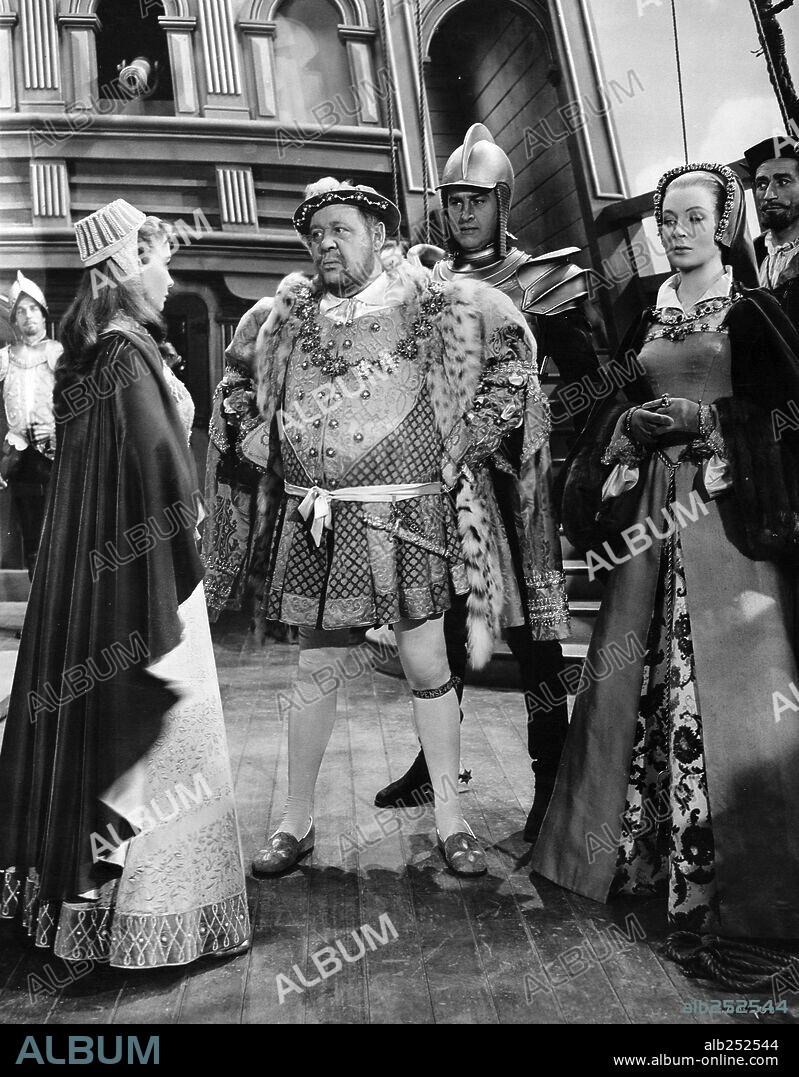CHARLES LAUGHTON, DEBORAH KERR y JEAN SIMMONS en LA REINA VIRGEN, 1953 (YOUNG BESS), dirigida por GEORGE SIDNEY. Copyright M.G.M.