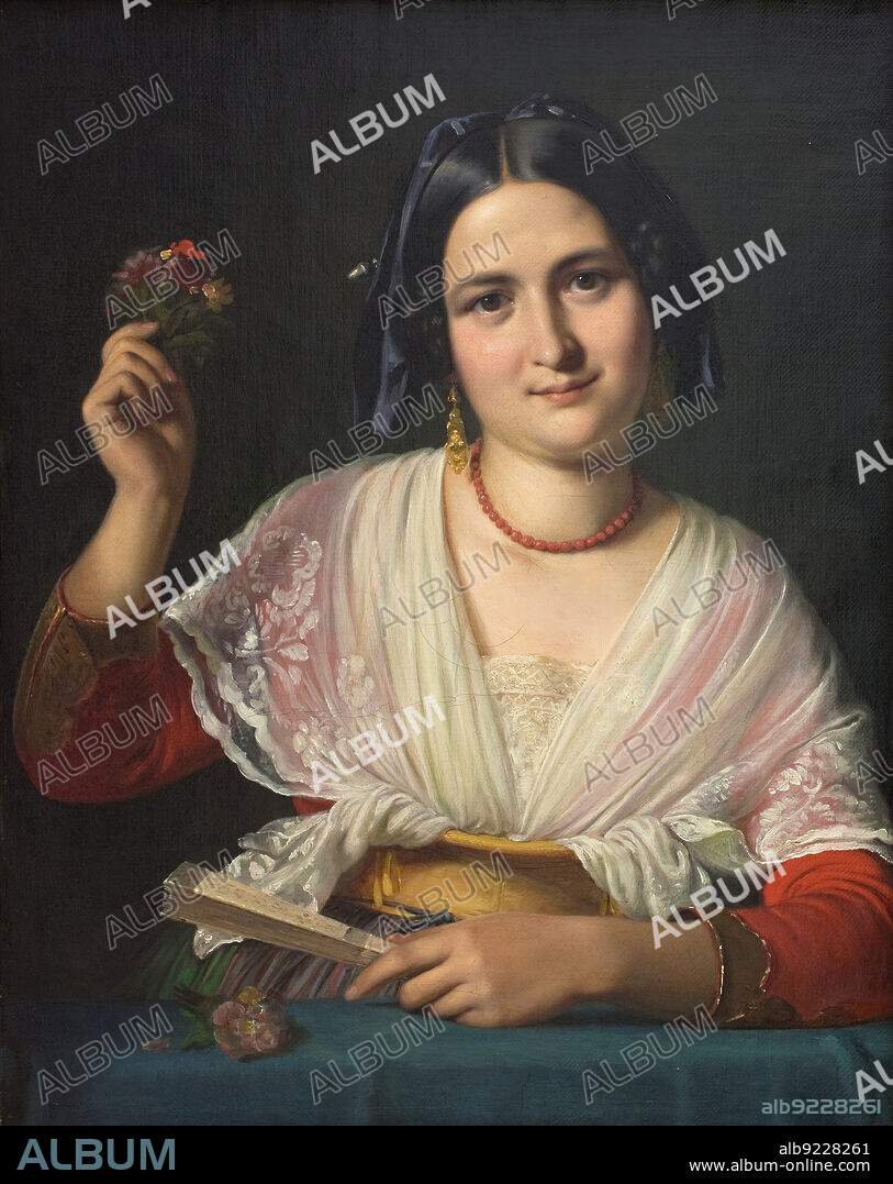 WILHELM MARSTRAND. A Roman Woman in Fancy Dress, 1847.