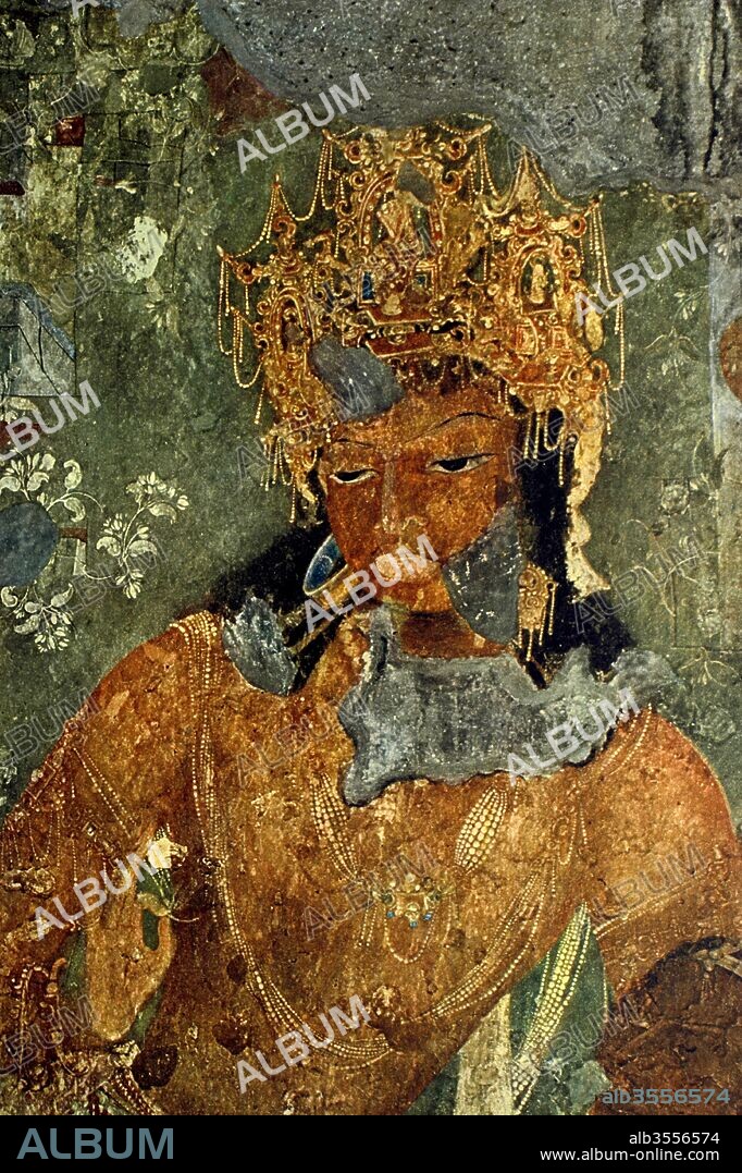 Vajra Pani ,  Frescoes at Ajanta caves , Aurangabad , Maharashtra , India.