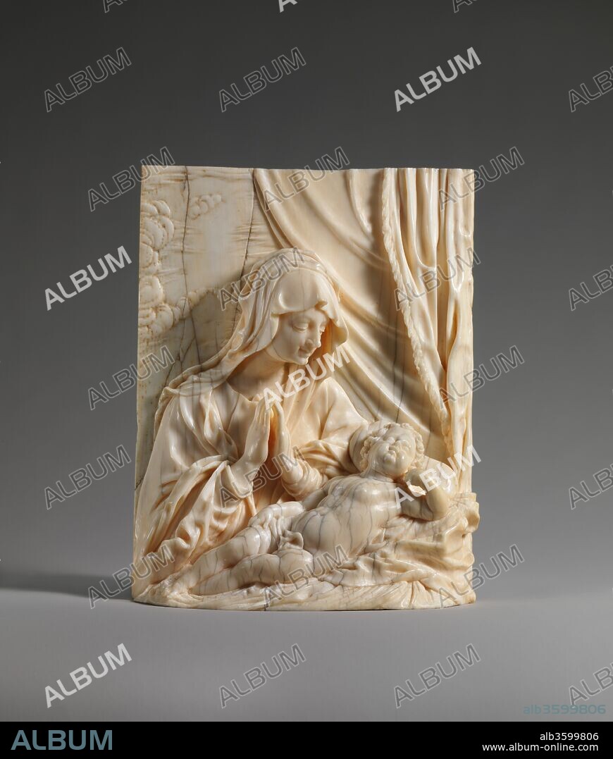 Madonna and Child. Artist: Kriebel Jürgen (1580/90-1645). Culture: German, Magdeburg. Dimensions: Overall (confirmed): 5 × 3 7/8 × 1 3/8 in. (12.7 × 9.8 × 3.5 cm). Date: ca. 1620-25.