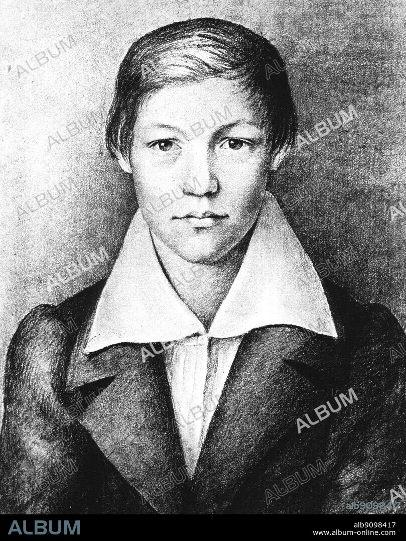 Friedrich Max Muller aged fourteen (1823-1900) a pupil of Felix Mendelssohn.