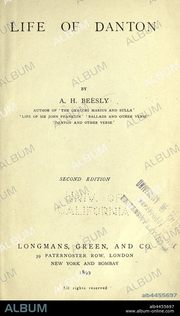 Life of Danton; : Beesly, A. H. (Augustus Henry), 1839-1909.