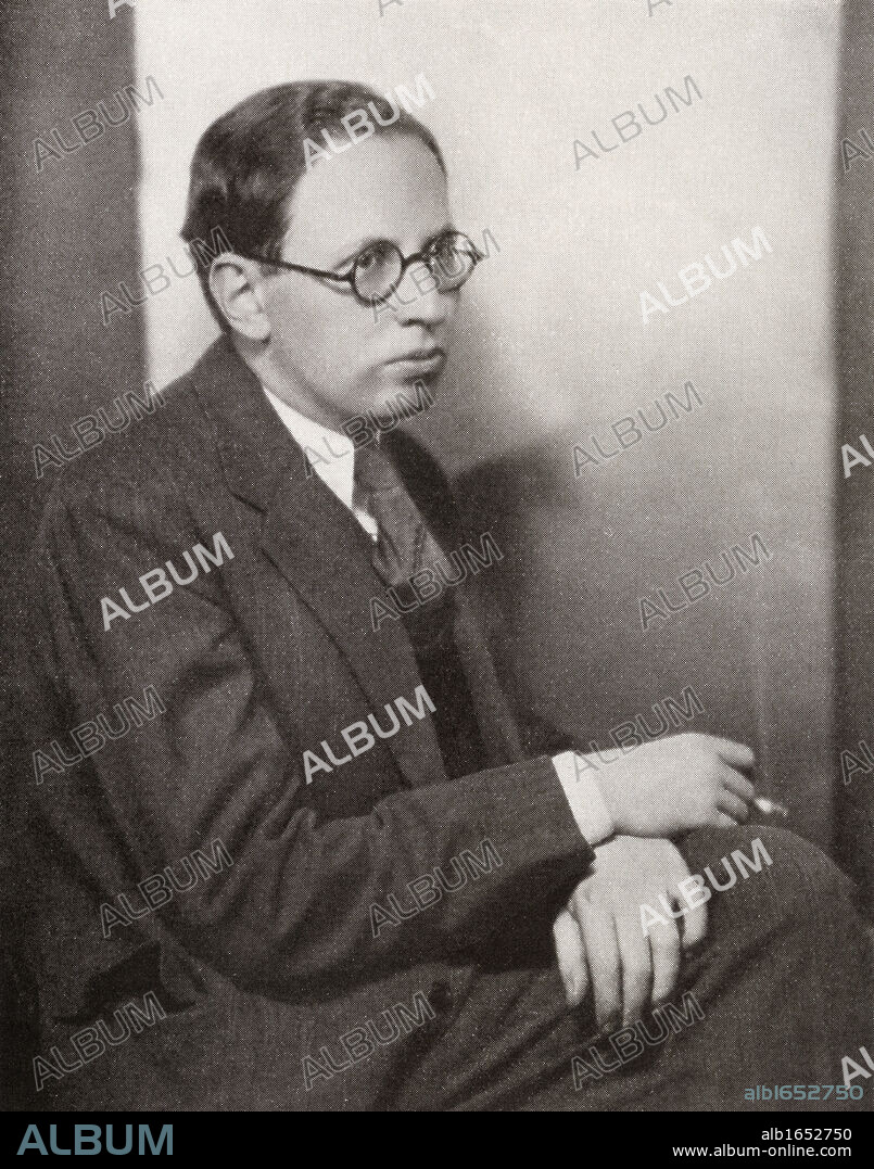 Elmer Rice, 1892 to 1967. American playwright. From the book Back to Montparnasse by Sisley Huddleston, published 1931.