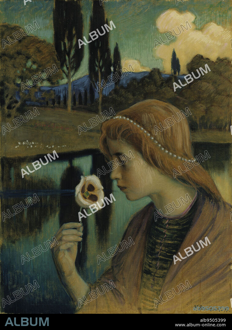 VÄINÖ BLOMSTEDT. Väinö Blomstedt, 1.4.1871, Savonlinna, 2.2.1947, Helsinki, Francesca, 1897, 51 × 38 cm, tempera, tempera on canvas.
