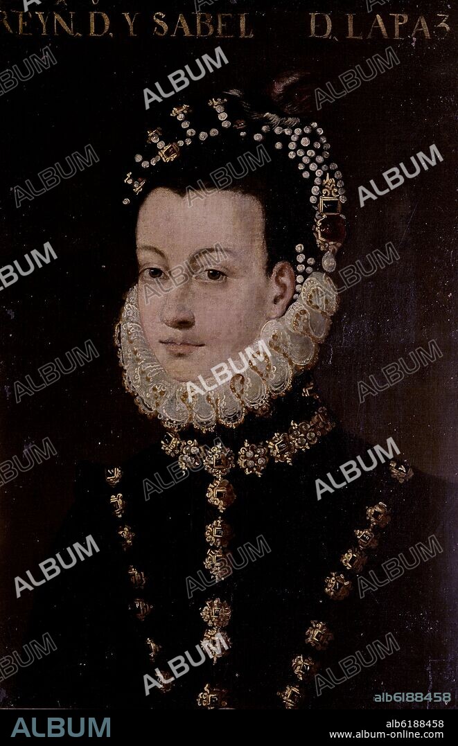 ANONIMO SIGLO XVI. RETRATO DE ISABEL DE VALOIS (1546-1568) - ISABEL DE LA PAZ - TERCERA ESPOSA DE FELIPE II - SIGLO XVI.