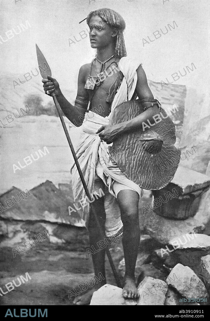 A Bishari Hamite, Nubian Desert, between the Nile and the Red Sea, 1912. From The Living Races of Mankind, Vol. II. [Hutchinson & Co, London, 1912].