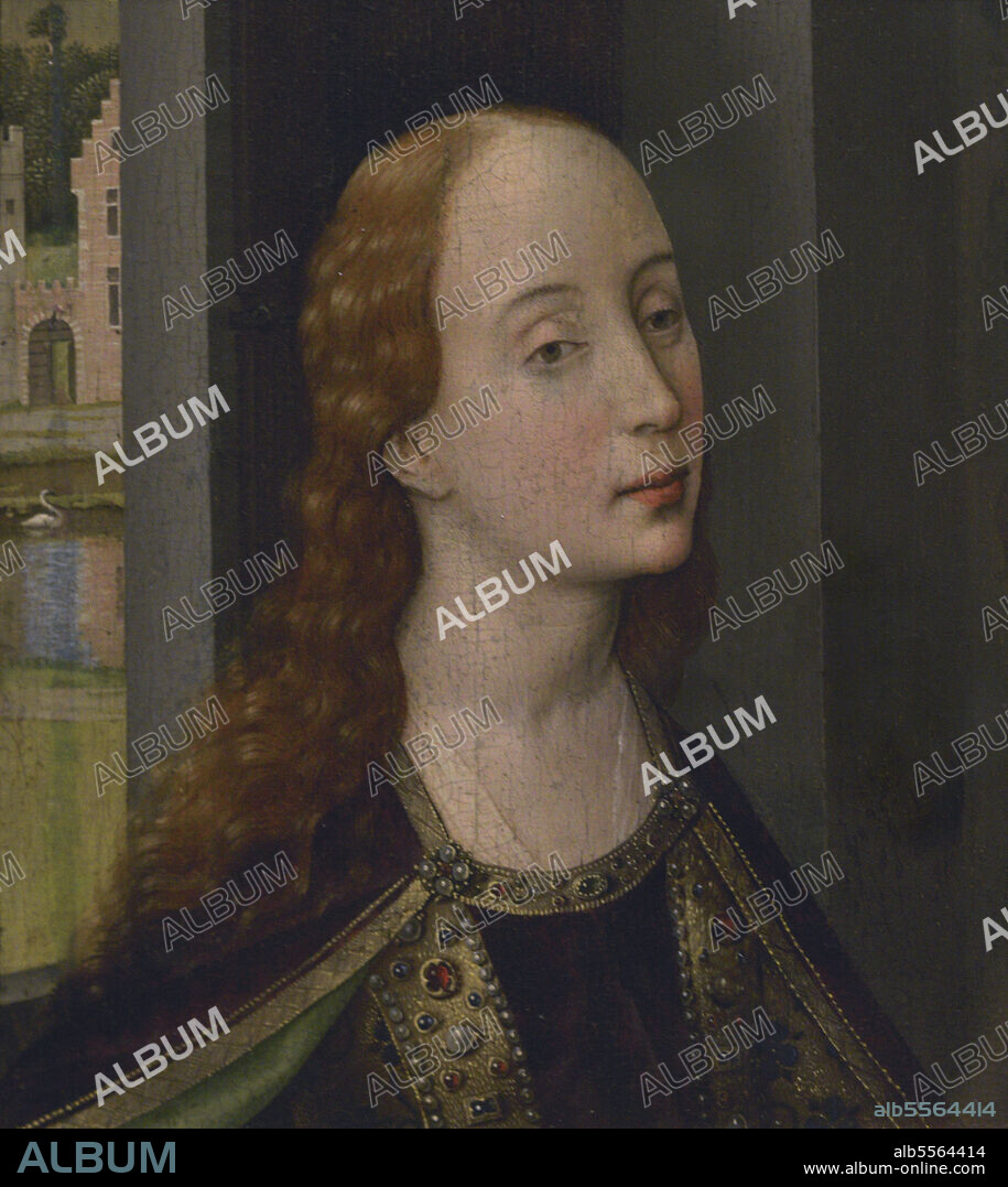 ROGIER VAN DER WEYDEN (1399/1400-1464). FLEMISH PAINTER.. Rogier van der Weyden (1399-1464). Pintor flamenco. Santa Catalina (?), h. 1435-1437. Témpera y óleo sobre madera. Museo Calouste Gulbenkian. Lisboa. Portugal.