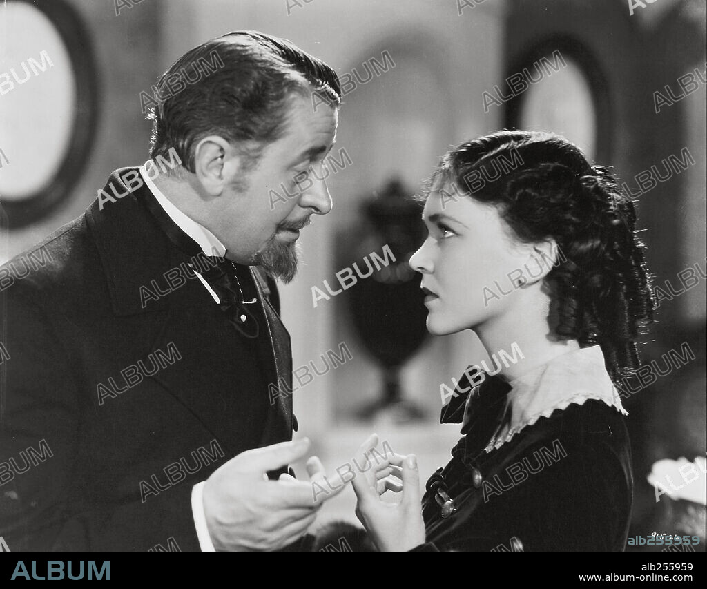 MAUREEN O'SULLIVAN and REGINALD OWEN in ANNA KARENINA, 1935, directed by CLARENCE BROWN. Copyright M.G.M.