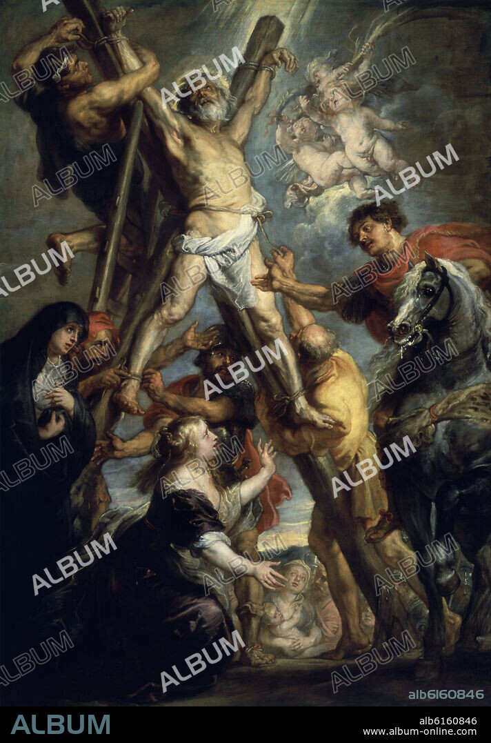 PEDRO PABLO RUBENS (1577-1640). MARTIRIO DE SAN ANDRES - 1638/1639 - OLEO/LIENZO - 306 x 216 cm - BARROCO FLAMENCO.