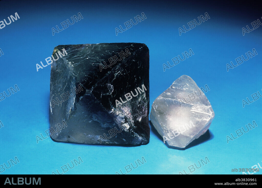 Cleavage is the tendency of a material to split apart along flat, smooth planes. These are planes of weak atomic bonding within the material. Cleavage is described as perfect, good, fair, poor, distinct or indistinct. Splitting along irregular flat planes is sometimes called 'parting', but this may not be apparent in all specimens of a given mineral. Many minerals have perfect cleavage, and in some cases in more than one direction. Octahedral cleavage in fluorite (calcium fluoride) allows material to be broken into perfect octahedral shapes. This can sometimes be misleading, since the octahedron is also a typical shape of fluorite crystals. Expertise is needed to distinguish cleavage surfaces from true crystal surfaces.