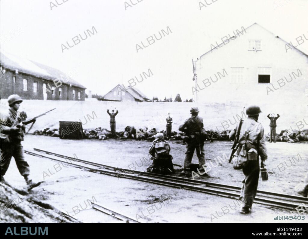 29 April 1945. U.S. soldiers liberate Dachau Concentration Camp.
