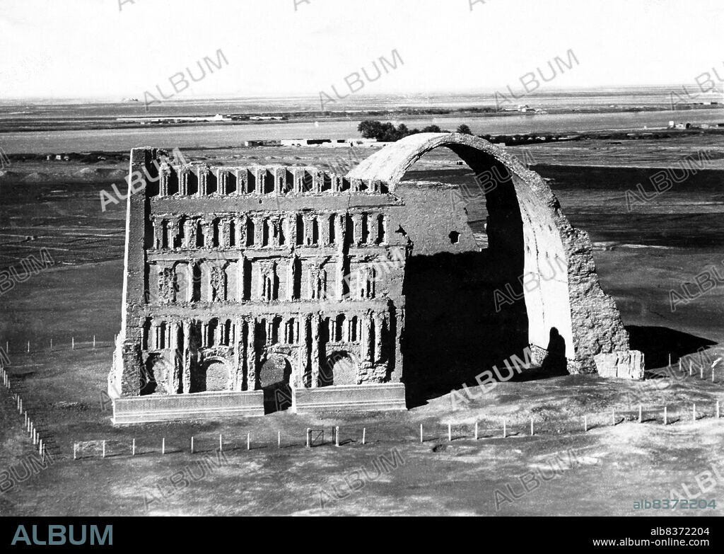 Ctesiphon was the capital city of the Parthian and Sasanian Empires (247 BCE224 CE and 224651 CE respectively). It was one of the great cities of late ancient Mesopotamia. Its most conspicuous structure remaining today is the great archway of Ctesiphon.<br/><br/>. It was situated on the eastern bank of the Tigris across from where the Greek city of Seleucia stood and northeast of ancient Babylon. Today, the remains of the city lie in Baghdad Governorate, Iraq, approximately 35 km (22 mi) south of the city of Baghdad.<br/><br/>. Ctesiphon was the largest city in the world from 570 CE, until its fall in 637 CE, during the Muslim conquests.<br/><br/>. The arched <i>iwan</i> hall at Taq Qasra, open on the facade side, was about 37 m high, 26 m across and 50 m long, the largest man-made, free standing vault constructed until modern times.