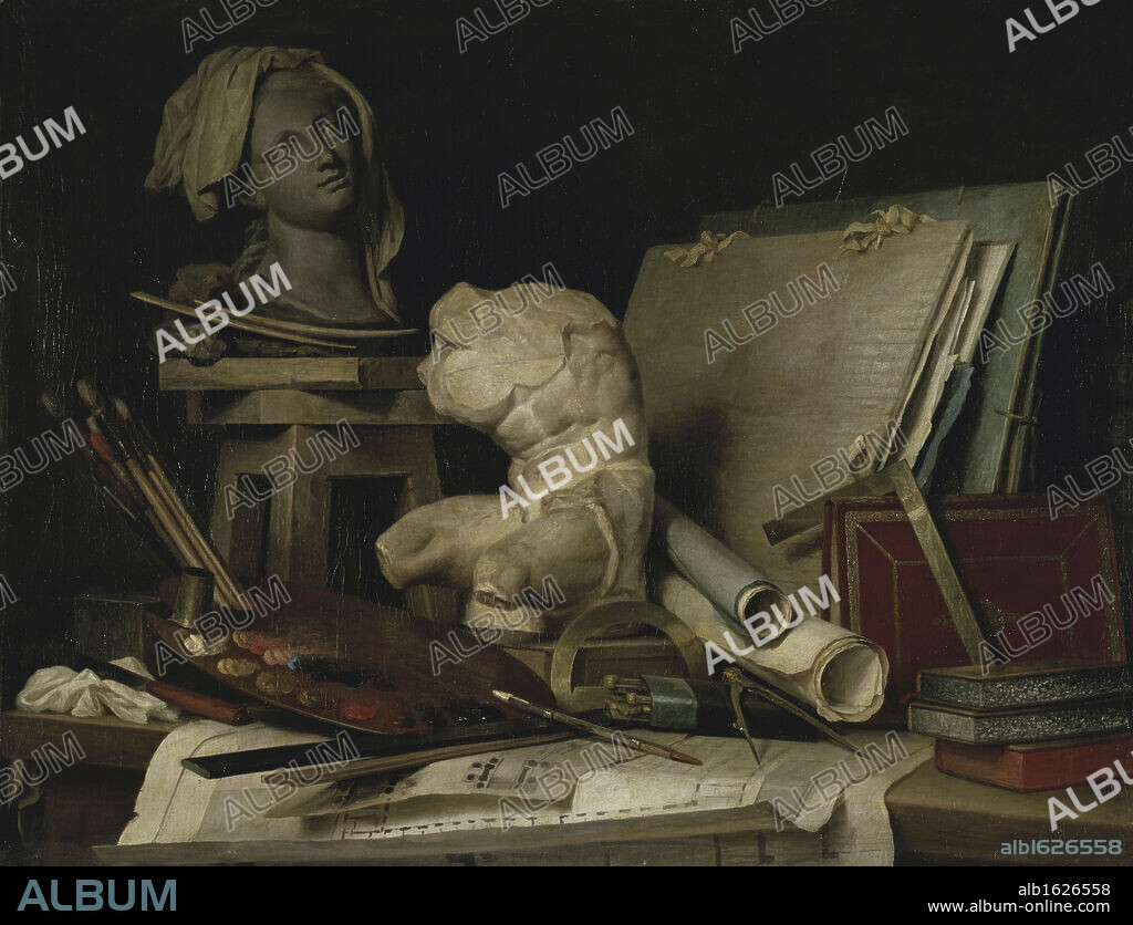 The Attributes of the Arts   1769   Anne Vallayer-Coster (1744-1818/ French)   Musee du Louvre, Paris.