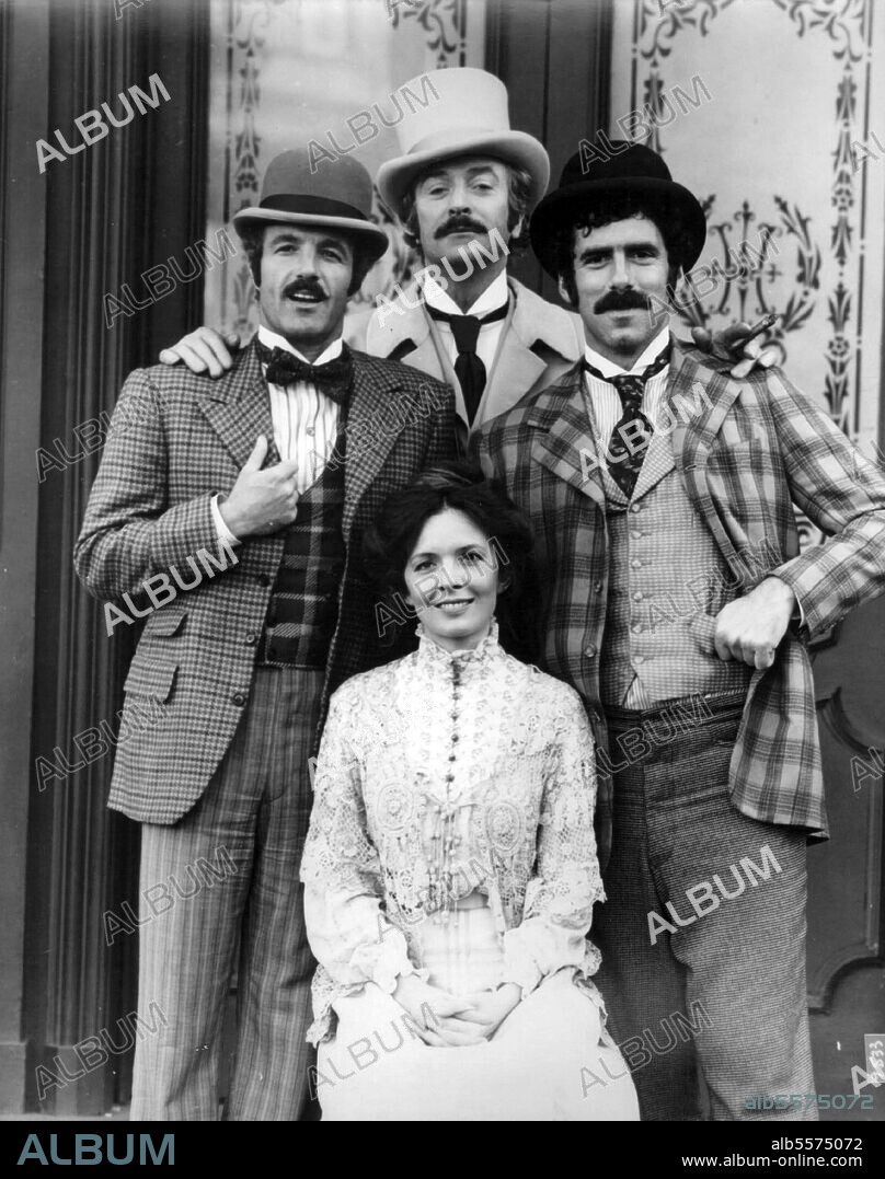 DIANE KEATON, ELLIOTT GOULD, JAMES CAAN and MICHAEL CAINE in HARRY AND WALTER GO TO NEW YORK, 1976, directed by MARK RYDELL. Copyright COLUMBIA PICTURES.