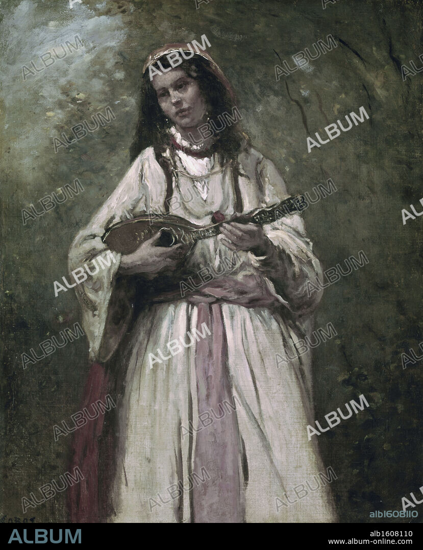 Gypsy Girl With Mandolin  ca.1870  Jean-Baptiste-Camille Corot (1796-1875/French)  Oil on Canvas  National Gallery of Art, Washington, D.C., USA.