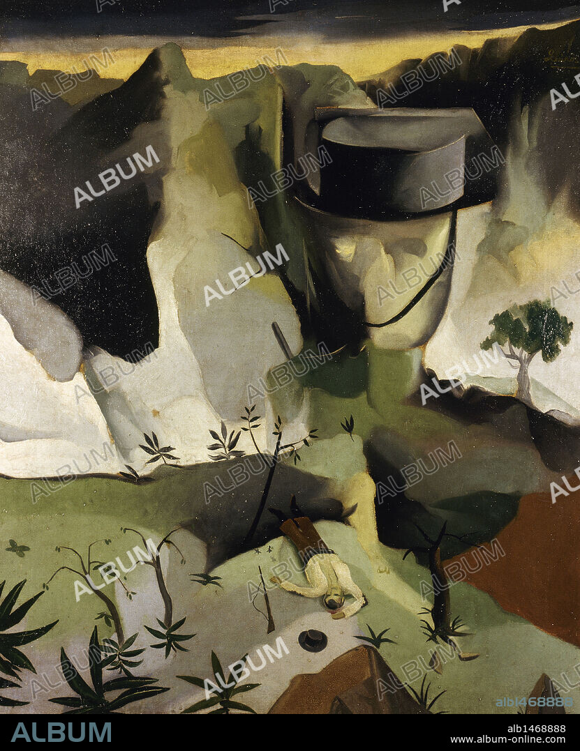 ARTE S. XX. ESPAÑA. QUIROS, Antonio. Pintor español. "LA MUERTE DEL CAMBORIO" (1935). Museo Municipal de Bellas Artes. Santander. Cantabria.