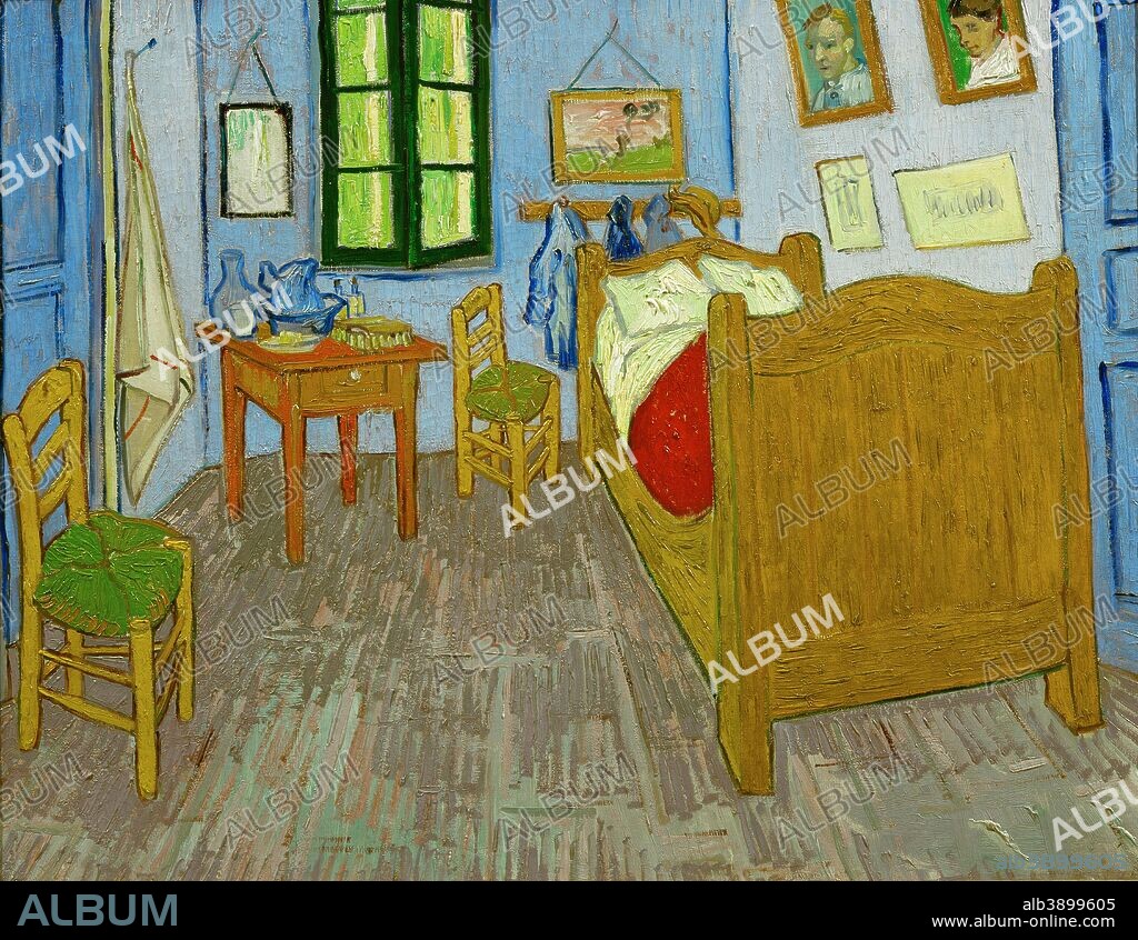 VINCENT VAN GOGH. La chambre de Van Gogh à Arles / Van Gogh's Bedroom in Arles. Date/Period: 1889. Painting. Oil on canvas. Height: 570 mm (22.44 in); Width: 740 mm (29.13 in).