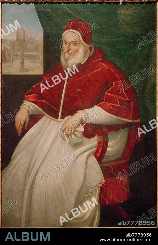 Sixtus V., Papst (1585-90), vorher: Felice Peretti. Grottamare (bei Montalto) 13.12.1521 - Rom 27.8.1590. Bildnis Sixtus' V. Gemälde, um 1590, von Pietro Facchetti (1535?-1619). Öl auf Leinwand, 160,5 × 108,9 cm. Inv. Nr. 40456. Rom, Vatikanische Museen.