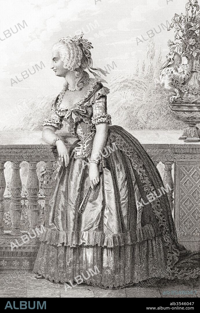 Princess Marie-Louise Thérèse of Savoy-Carignan, aka Madame de Lamballe, 1749 – 1792. Member of a cadet branch of the House of Savoy. From Galerie Historique de la Révolution Française, published c.1869.