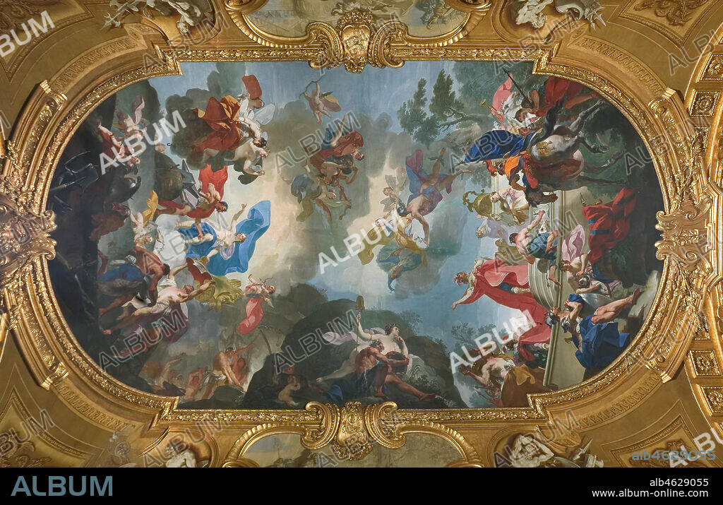 Turin, the Royal Palace, The Royal Armoury, the Beaumont Gallery, the vault, frescoes about the stories of the Aeneid: "Venus prays Jupiter to save the Trojans". Fresco by Claudio Francesco Beaumont, 1737 - 42.