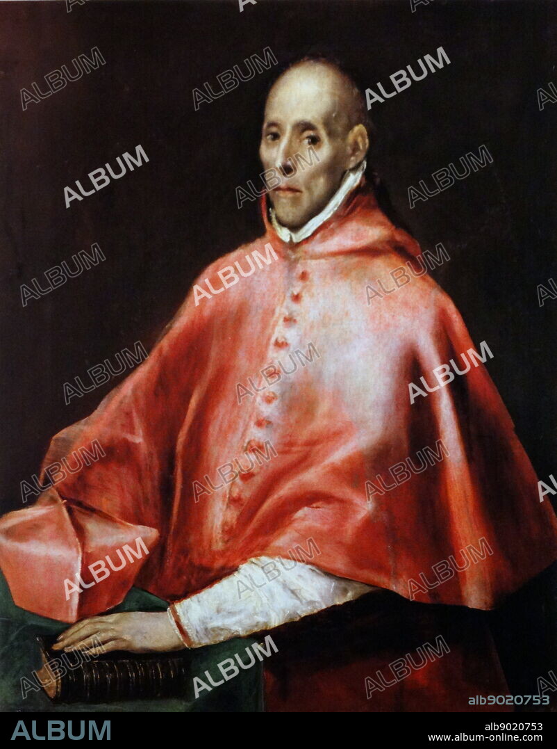 Portrait of Juan Pardo de Tavera (1472-1545) Archbishop of Toledo and Primate of Spain, Cardinal, and Grand Inquisitor of Spain. By El Greco (1541-1614) a painter, sculptor and architect of the Spanish Renaissance. Dated 17th Century.
