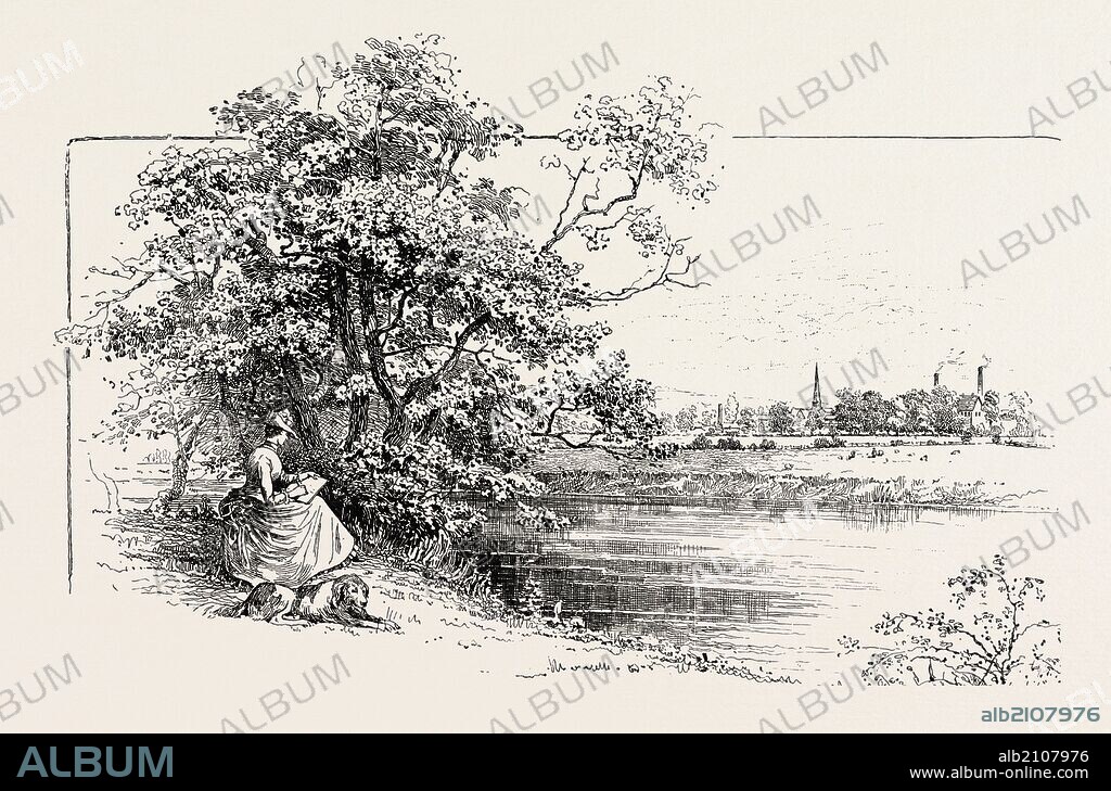 RUGELEY, FROM THE STONE QUARRY, UK. A historic market town in the county of Staffordshire, England. It lies on the north-eastern edge of Cannock Chase next to the River Trent.