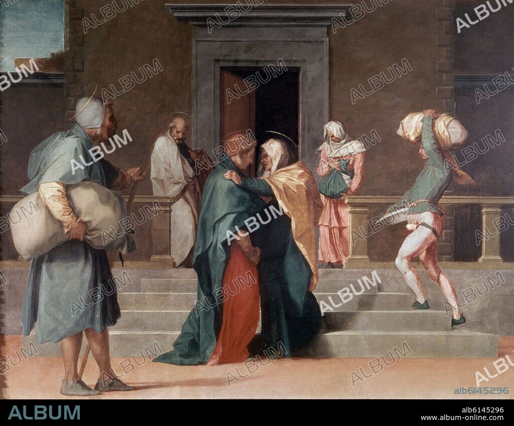 ANDREA DEL SARTO. LA VISITACION - SIGLO XVI - RENACIMIENTO ITALIANO.