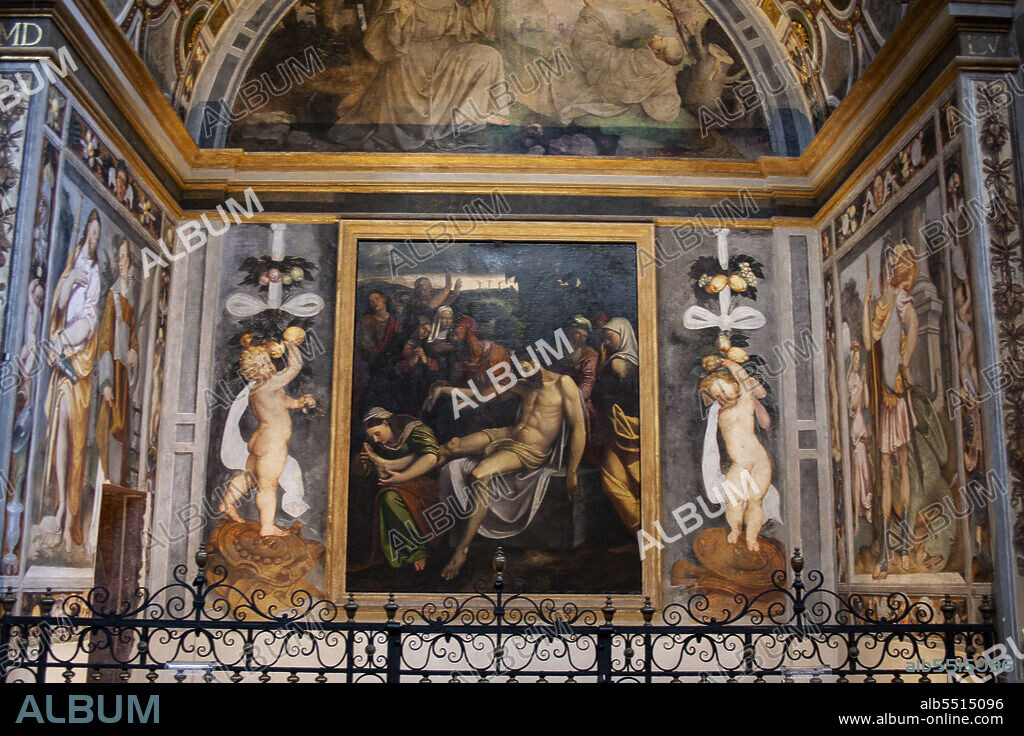 Milan, Lombardy, Italy, Europe. Church of San Maurizio al Monastero Maggiore. Furio and Callisto Piazza - Deposition of Christ (1555) Chapel of Deposizione or Simonetta.