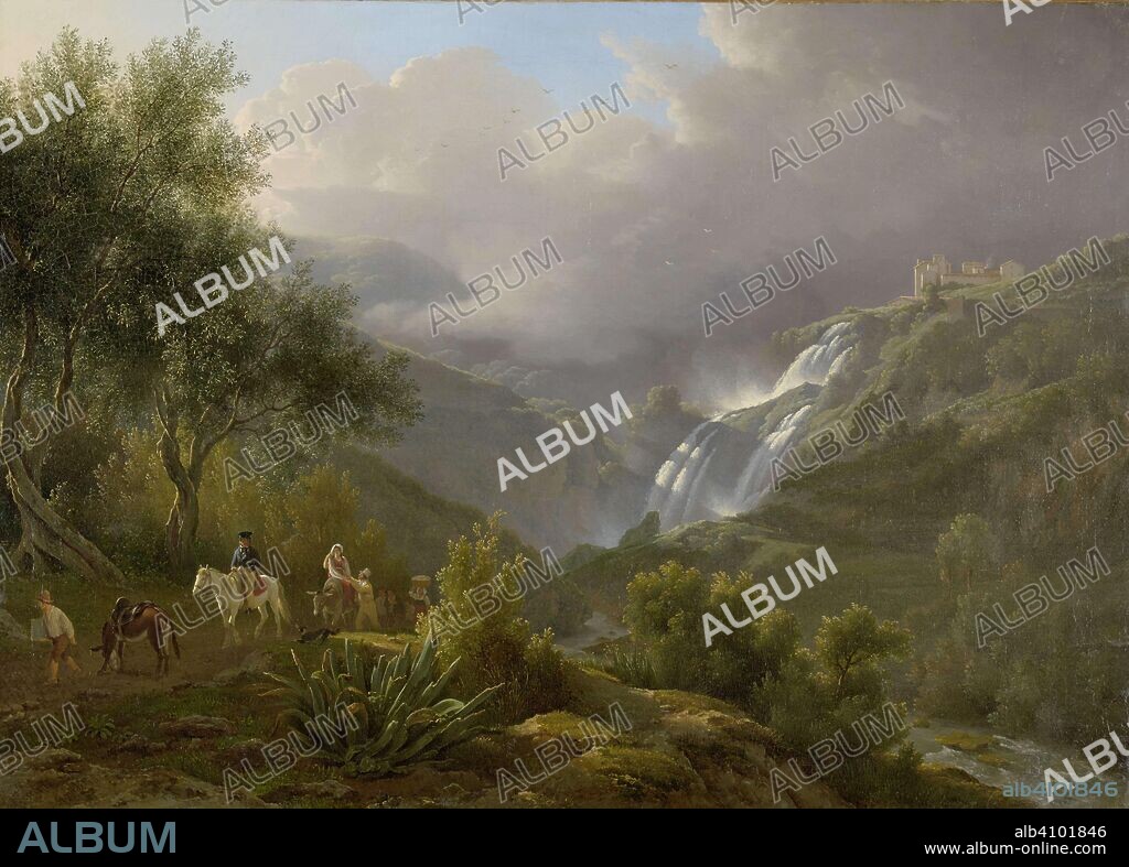 ABRAHAM TEERLINK. The Cascades at Tivoli, with a Storm Approaching. De Cascatelle bij Tivoli bij opkomend onweer. Dating: 1824. Place: Rome. Measurements: h 101.5 cm × w 143 cm.