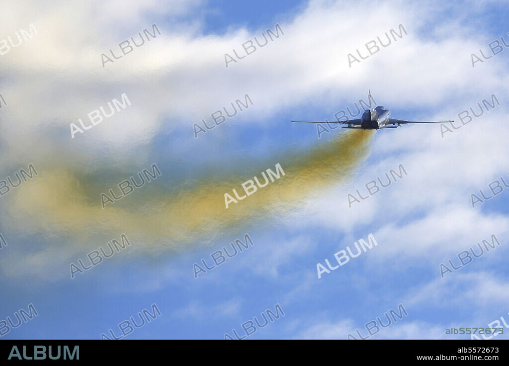 Tupolev Tu-22M-3 strategic bomber of the Russian Air Force taking off, Kubinka, Russia.