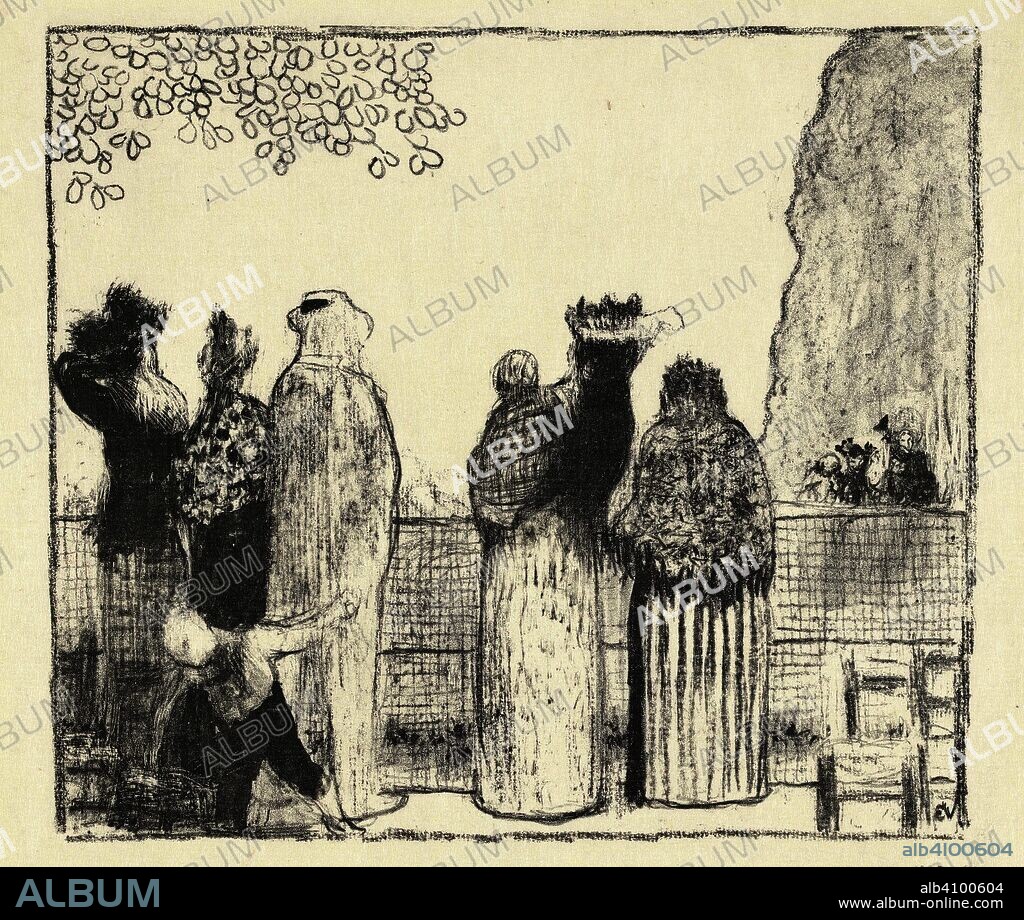 EDOUARD VUILLARD. Sketch (Croquis) from the album L'Epreuve (Album VI). Dimensions: 27.9 cm x 38 cm, 24.2 cm x 27.8 cm.