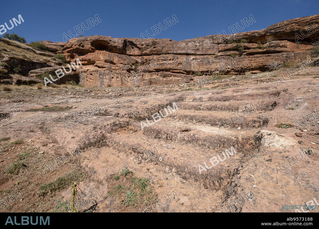 edificio de viviendas, Yacimiento arqueológico de Tiermes, Soria, comunidad autónoma de Castilla y León, Spain, Europe.