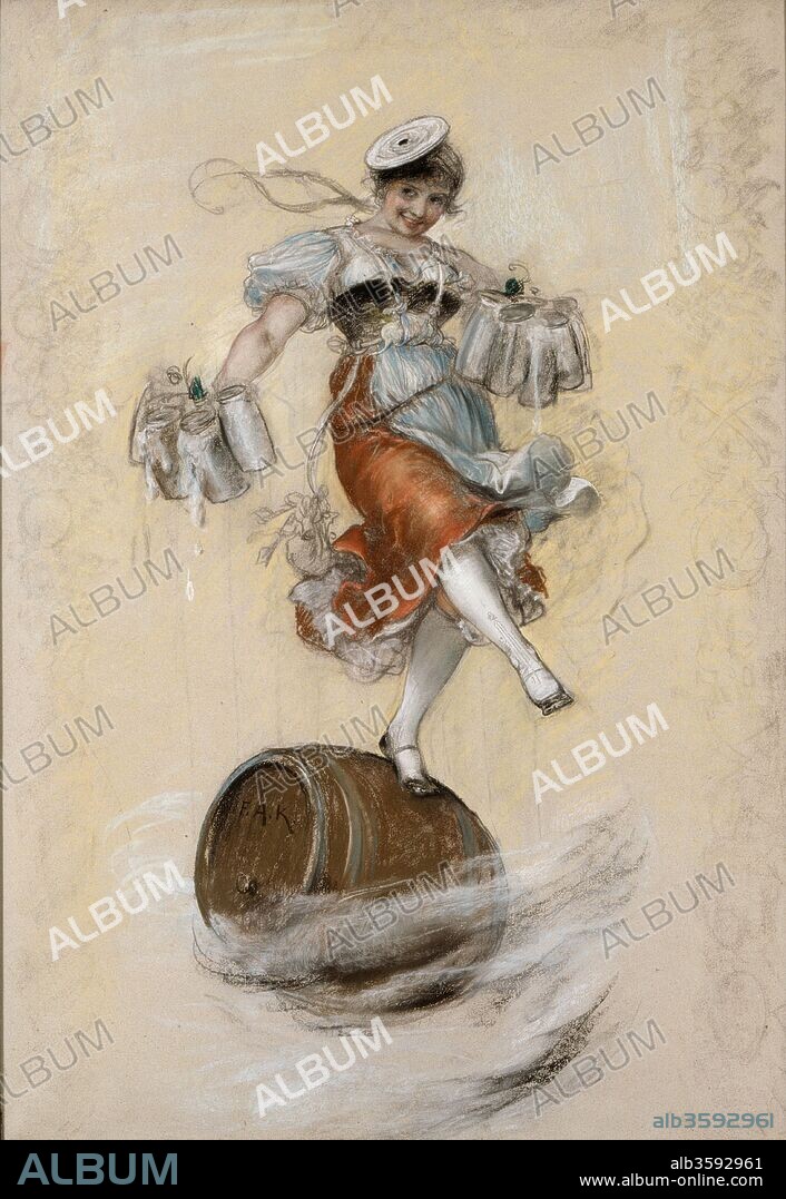 FRIEDRICH AUGUST VON KAULBACH. Die Schützenliesl (The shooting Liesl). Study.