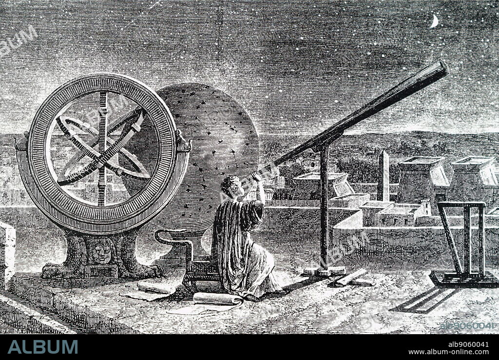 Portrait of Hipparchus (190 BC- 120 BC) a Greek astronomer, geographer, and mathematician. Dated 18th Century.