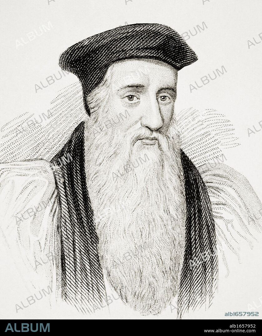 Thomas Cranmer 1489-1556 First Protestant archbishop of Canterbury 1533-56 From Old England's Worthies by Lord Brougham and others published London circa 1880's.