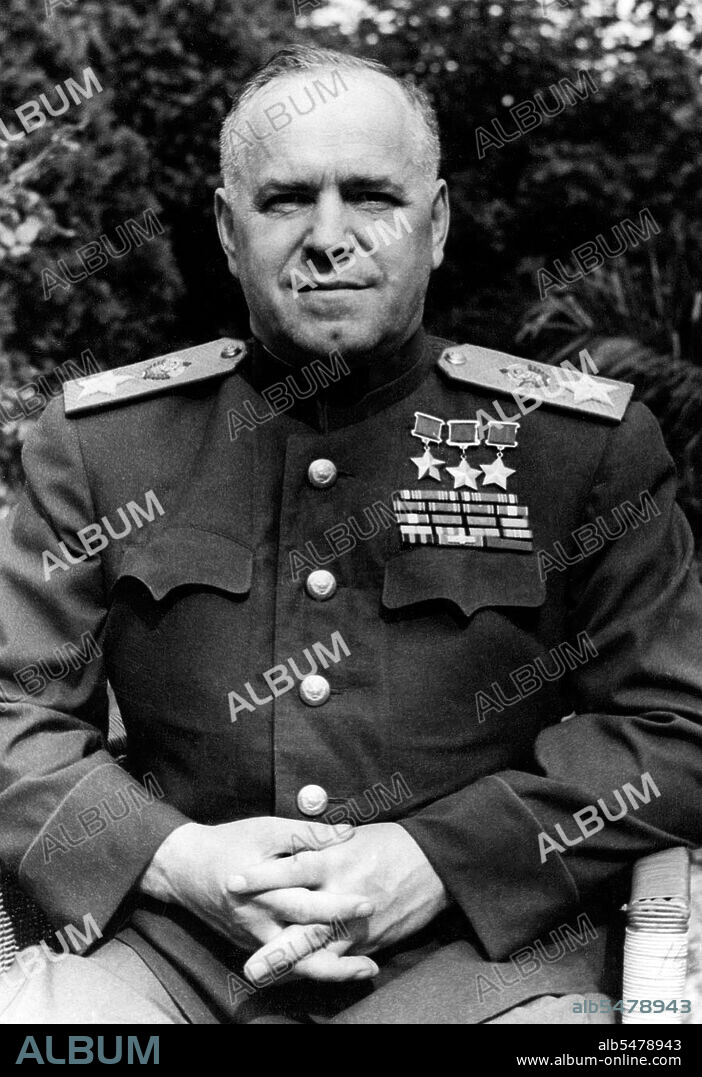 Marshal of the Soviet Union Georgy Konstantinovich Zhukov (1896 18 June 1974), was a Russian career officer in the Red Army who, in the course of World War II, played a pivotal role in leading the Red Army through much of Eastern Europe to liberate the Soviet Union and other nations from the Axis Powers' occupation and conquer Germany's capital, Berlin. He is the most decorated general in the history of Russia and the Soviet Union. In 1938 Zhukov was directed to command the First Soviet Mongolian Army Group, and saw action against Japan's Kwantung Army on the border between Mongolia and the Japanese controlled state of Manchukuo in an undeclared war that lasted from 1938 to 1939. What began as a routine border skirmish - the Japanese testing the resolve of the Soviets to defend their territory - rapidly escalated into a full-scale war, the Japanese pushing forward with 80,000 troops, 180 tanks and 450 aircraft. This led to the decisive Battle of Khalkhin Gol. Zhukov requested major reinforcements, and on 20 August 1939 his 'Soviet Offensive' commenced. After an artillery barrage, nearly 500 BT-5 and BT-7 tanks advanced, supported by over 500 fighters and bombers; this was the Soviet Air Force's first fighter-bomber operation. The offensive first appeared to be a conventional frontal attack; however, two tank brigades were held back and ordered to advance around both flanks, supported by motorised artillery, infantry and tanks. This daring and successful manoeuvre encircled the Japanese 6th Army and captured the enemy's vulnerable supply areas. By 31 August 1939, the Japanese were cleared from the disputed border leaving the Soviets victorious.