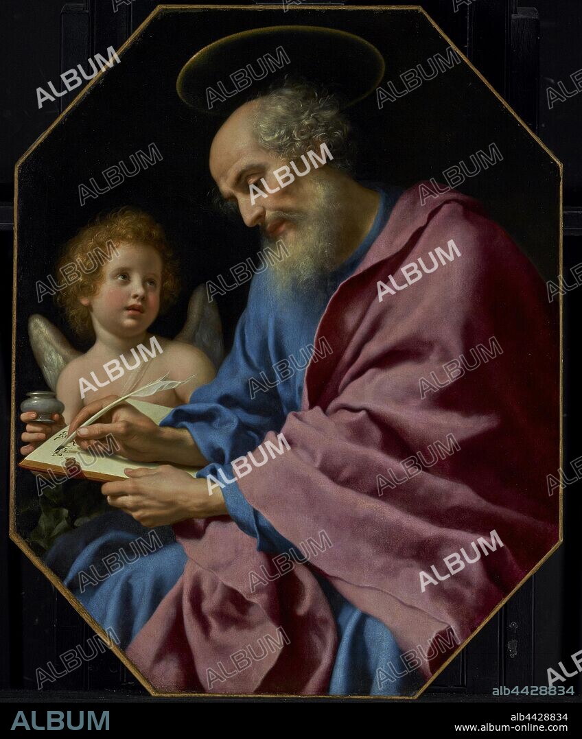 St. Matthew Writing His Gospel, Carlo Dolci (Italian (Florentine), 1616 - 1687), about 1670s, Oil on canvas, 133.7 × 113.7 cm (52 5/8 × 44 3/4 in.).