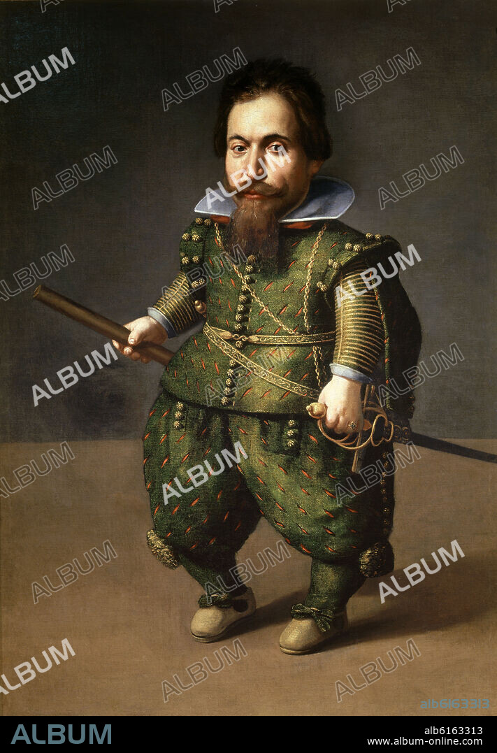 JUAN VAN DER HAMEN (1596-1631). RETRATO DE ENANO - HACIA 1626 - OLEO/LIENZO - 122 x 87 cm - NP 7065 - BARROCO ESPAÑOL.