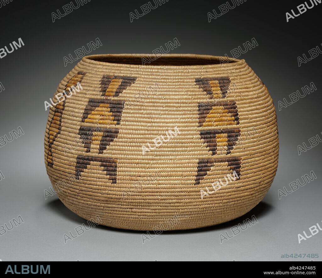 Gift Basket, c. 1900. California, Cahuilla ( Mission, Saboba Mission), Unassigned. Juncus, Sumac; Coiled; deergrass bundle foundation; diameter: 20.5 x 30.5 cm (8 1/16 x 12 in.).